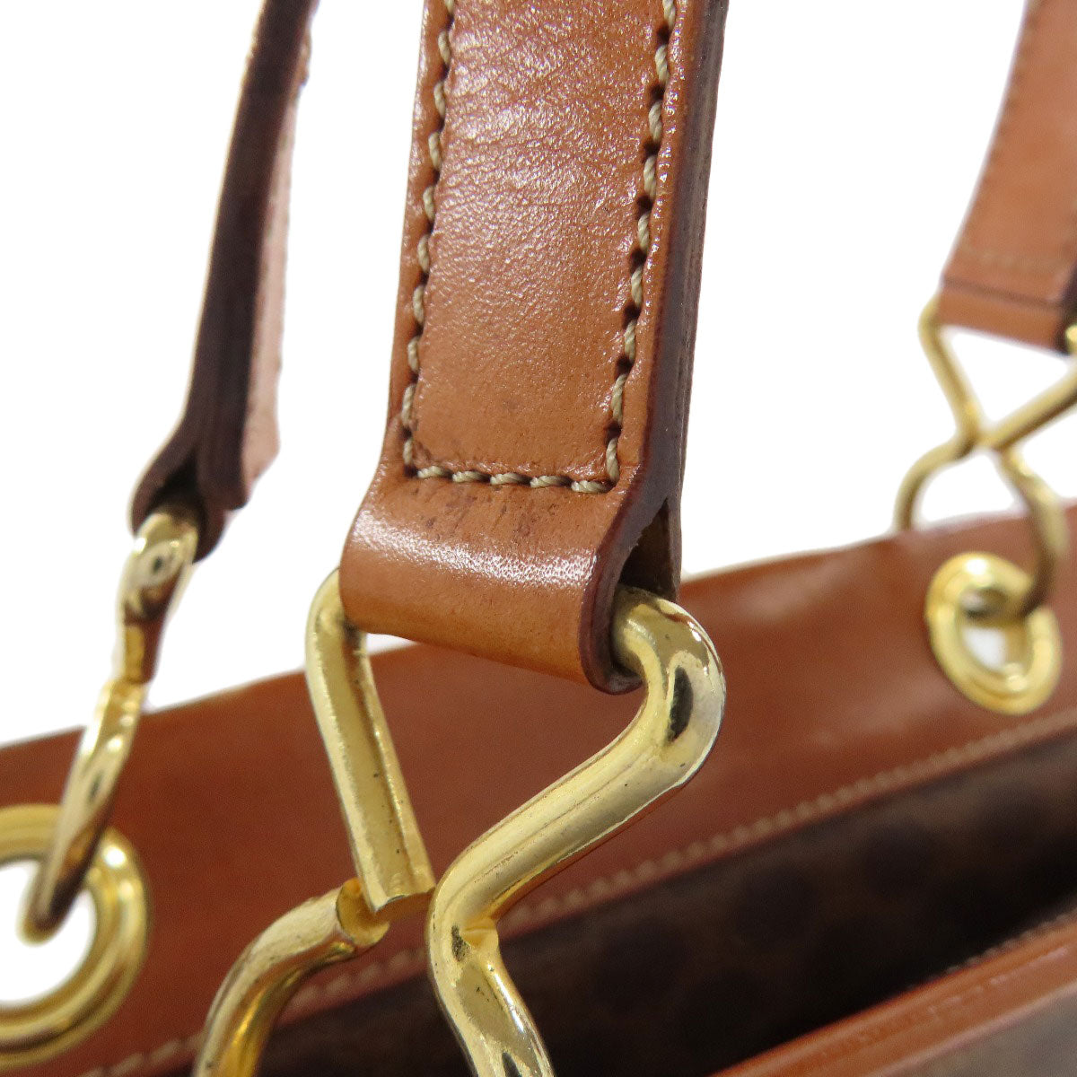 CELINE Tote Bag PVC Brown Macadam Pattern Women Used Authentic