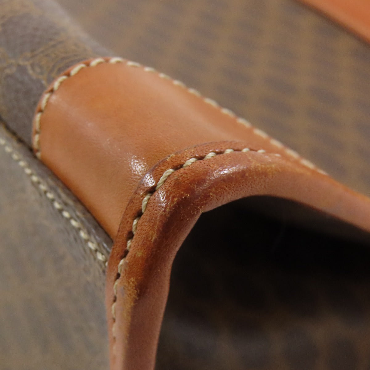 CELINE Tote Bag PVC Brown Macadam Pattern Women Used Authentic