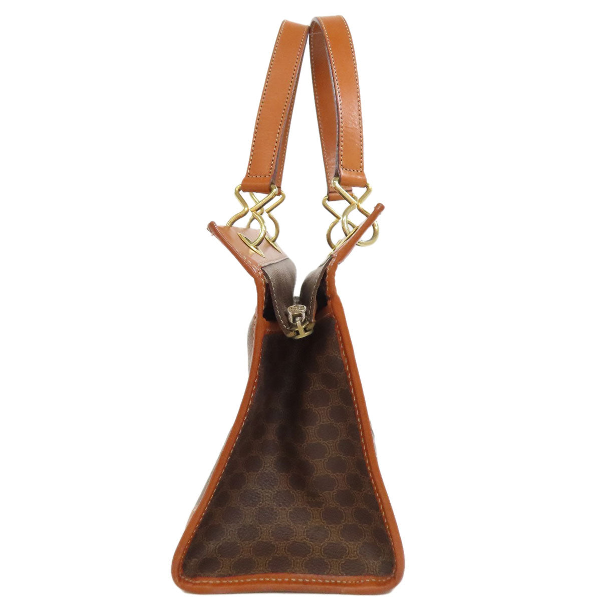 CELINE Tote Bag PVC Brown Macadam Pattern Women Used Authentic