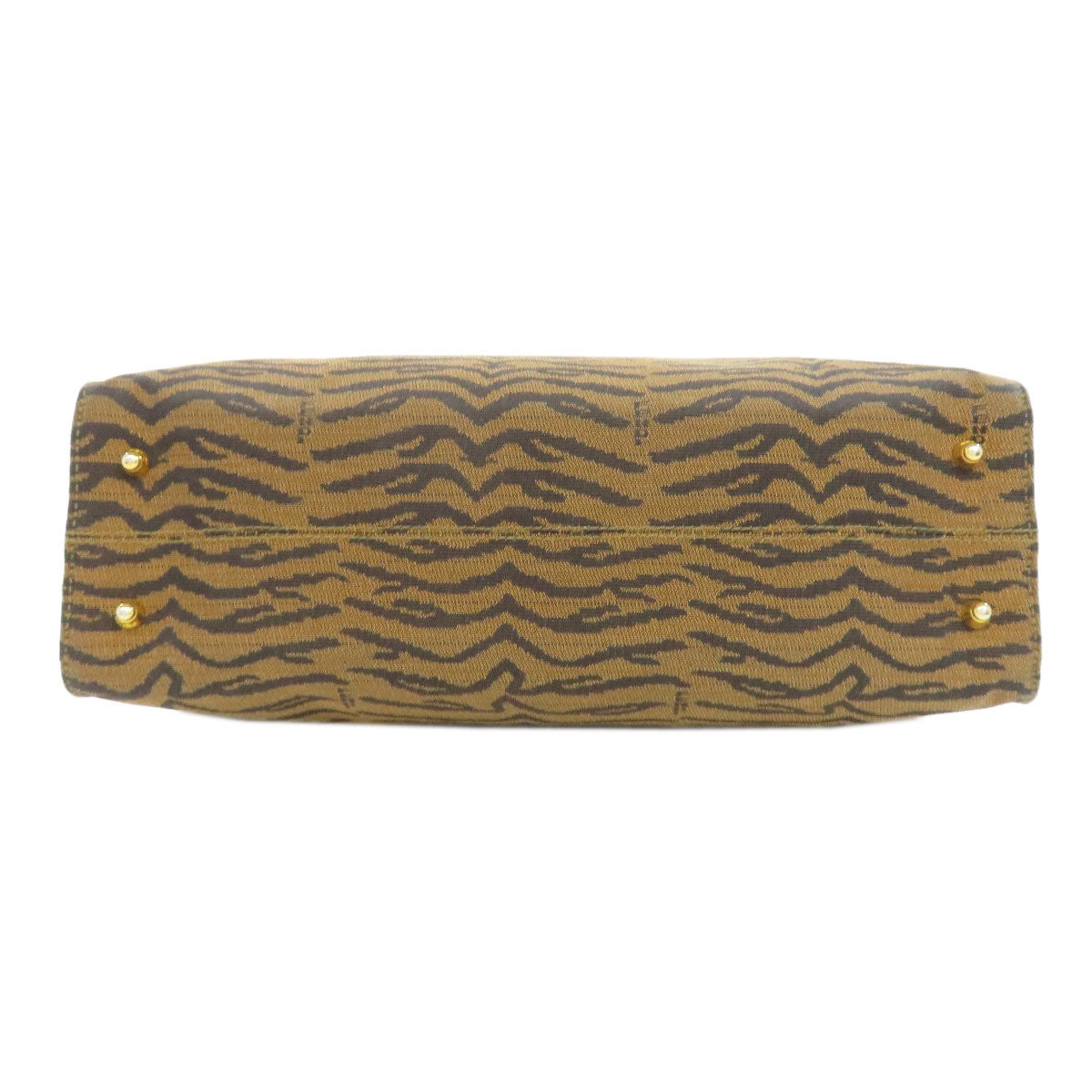 FENDI Handbag canvas Brown Tiger pattern