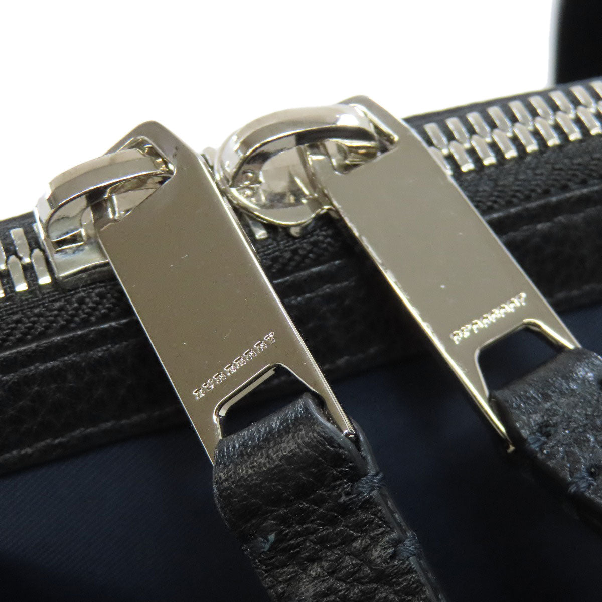 BURBERRY Tote Bag Nylon blue logo Women Used Authentic