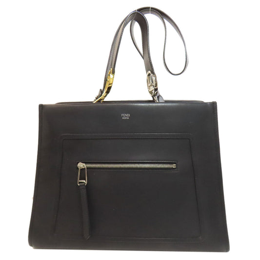 FENDI Handbag 8BH343 Calfskin black Runaway 2WAY Women Used Authentic