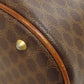 CELINE Tote Bag PVC, Leather Brown Macadam Pattern Women Used Authentic