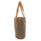 CELINE Tote Bag PVC, Leather Brown Macadam Pattern Women Used Authentic