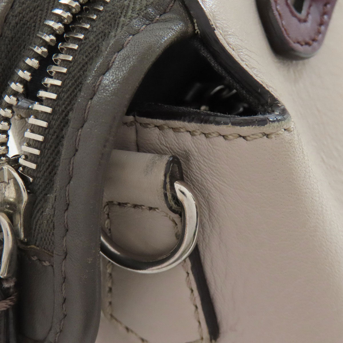 FENDI Handbag Calfskin gray By the Way Medium 2WAY Women Used Authentic