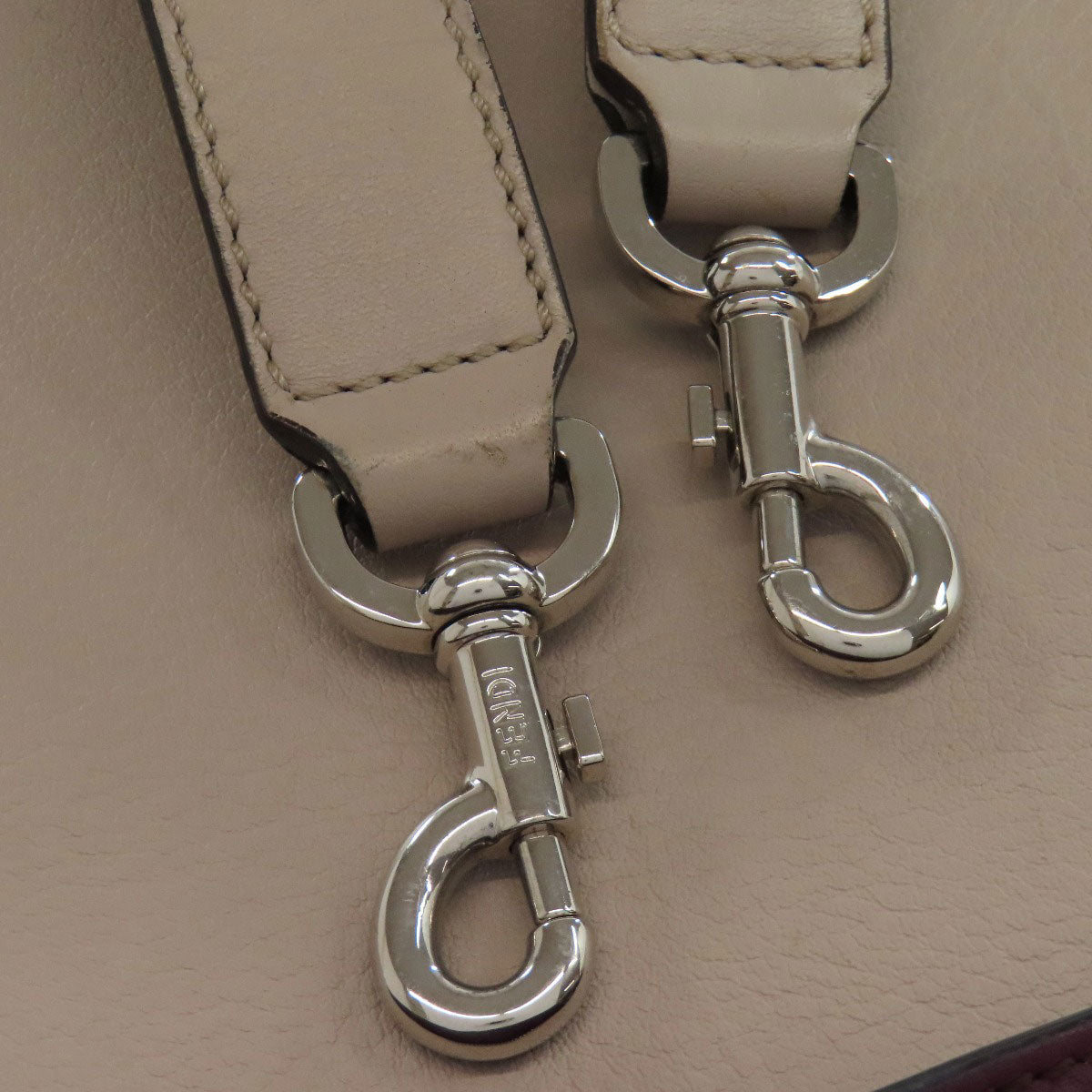 FENDI Handbag Calfskin gray By the Way Medium 2WAY Women Used Authentic