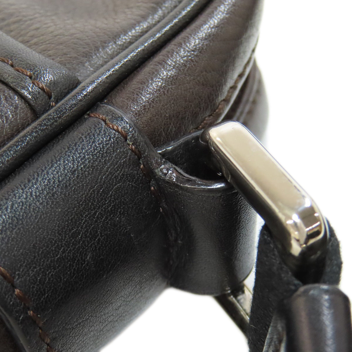 LOEWE Shoulder Bag leather Brown anagram