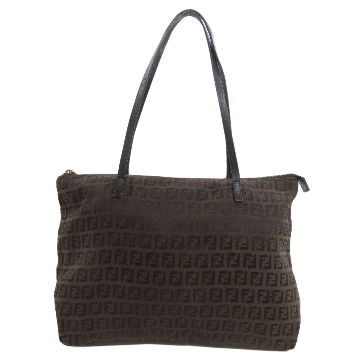 FENDI Tote Bag canvas Brown Zucca Pattern Women Used Authentic