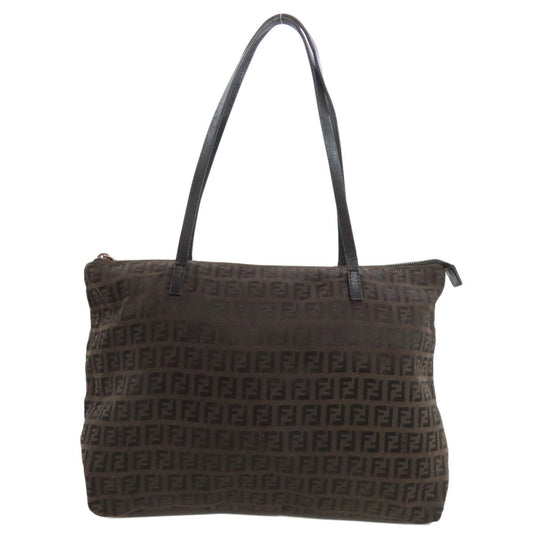 FENDI Tote Bag canvas Brown Zucca Pattern Women Used Authentic