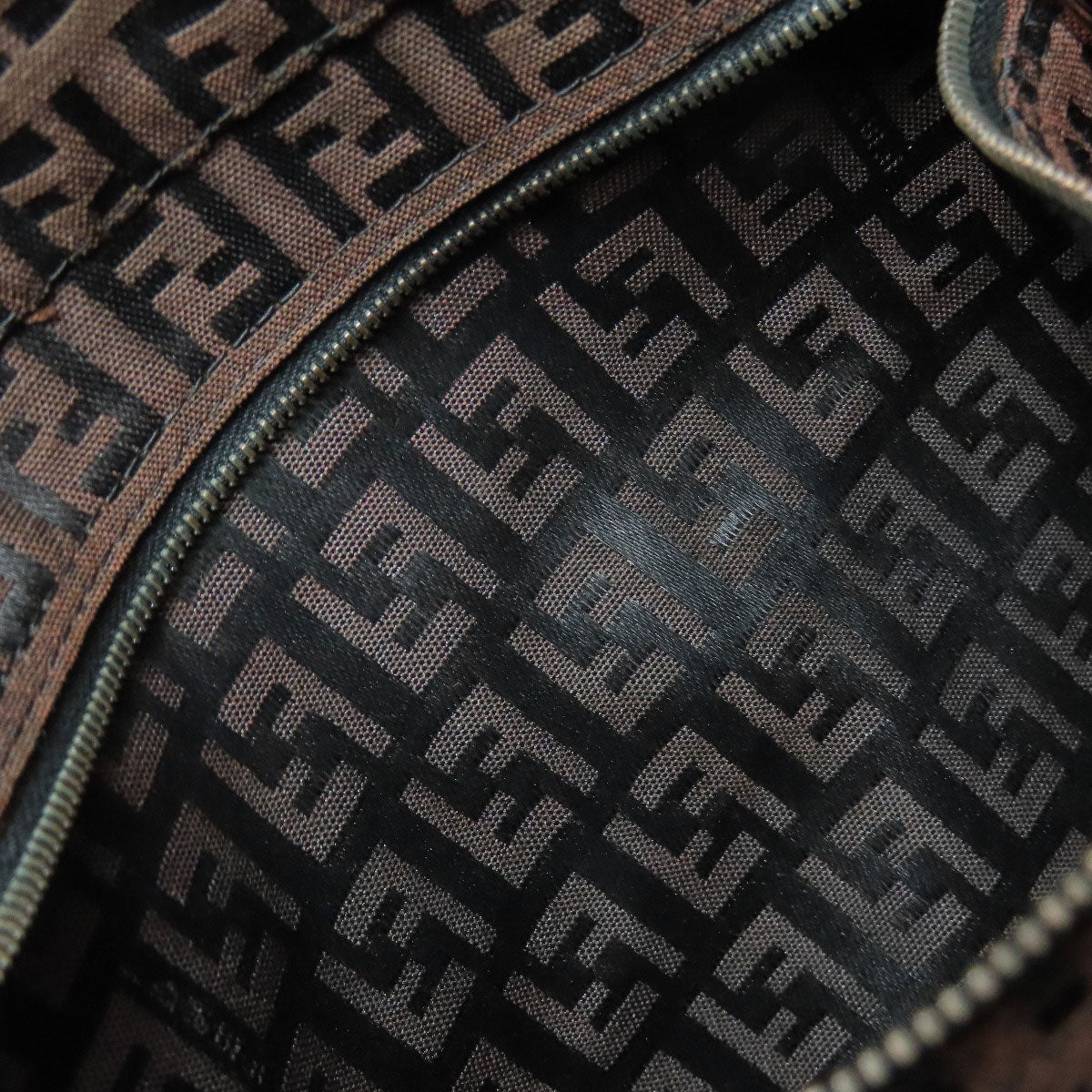FENDI Tote Bag canvas Brown Zucca Pattern Women Used Authentic