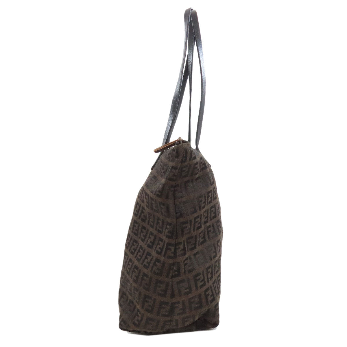 FENDI Tote Bag canvas Brown Zucca Pattern Women Used Authentic