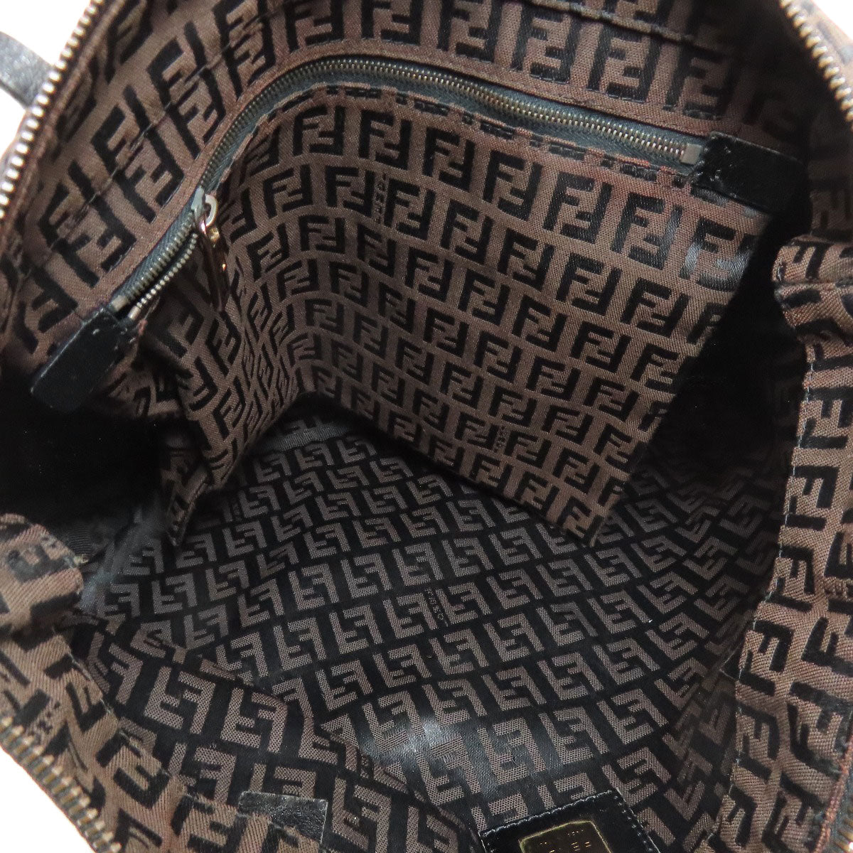 FENDI Tote Bag canvas Brown Zucca Pattern Women Used Authentic
