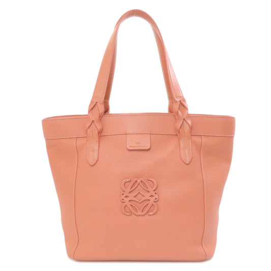 LOEWE Tote Bag leather pink anagram Women Used Authentic