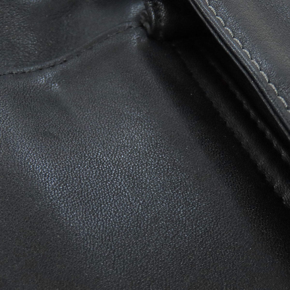 LOEWE Handbag leather black logo Women Used Authentic