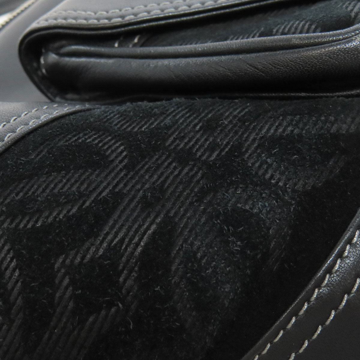 LOEWE Handbag leather black logo Women Used Authentic