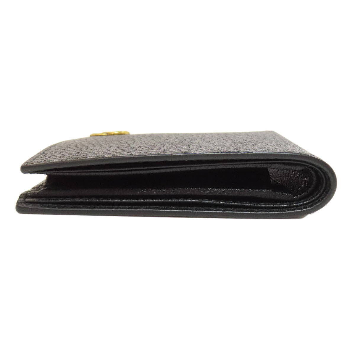 GUCCI Bifold Wallet 428725 leather black GG Marmont Women Used Authentic