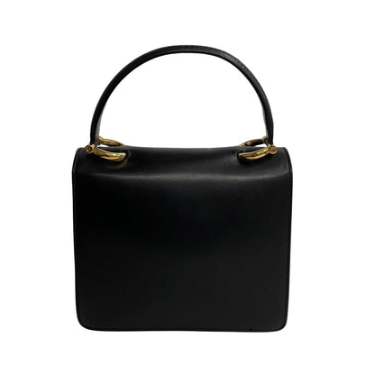 CELINE Handbag Calfskin, Leather black logo Metal Women Used Authentic