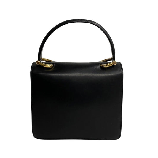 CELINE Handbag Calfskin, Leather black logo Metal Women Used Authentic
