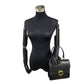 CELINE Handbag Calfskin, Leather black logo Metal Women Used Authentic
