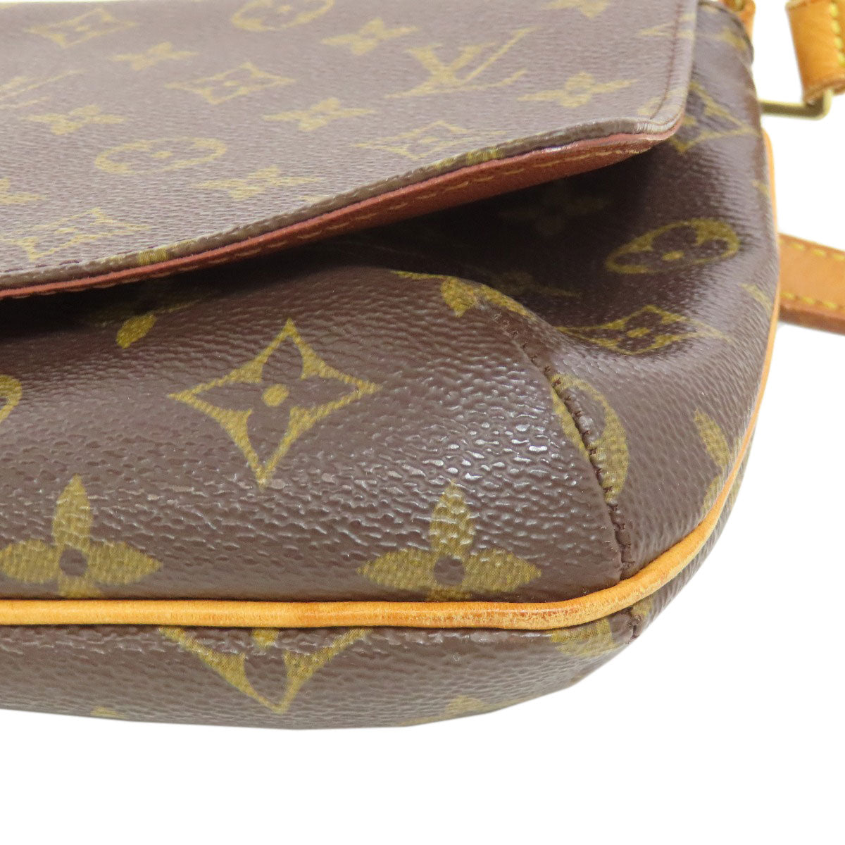 LOUIS VUITTON Shoulder Bag M51257 Monogram canvas Brown Musette Tango Short Women Used Authentic