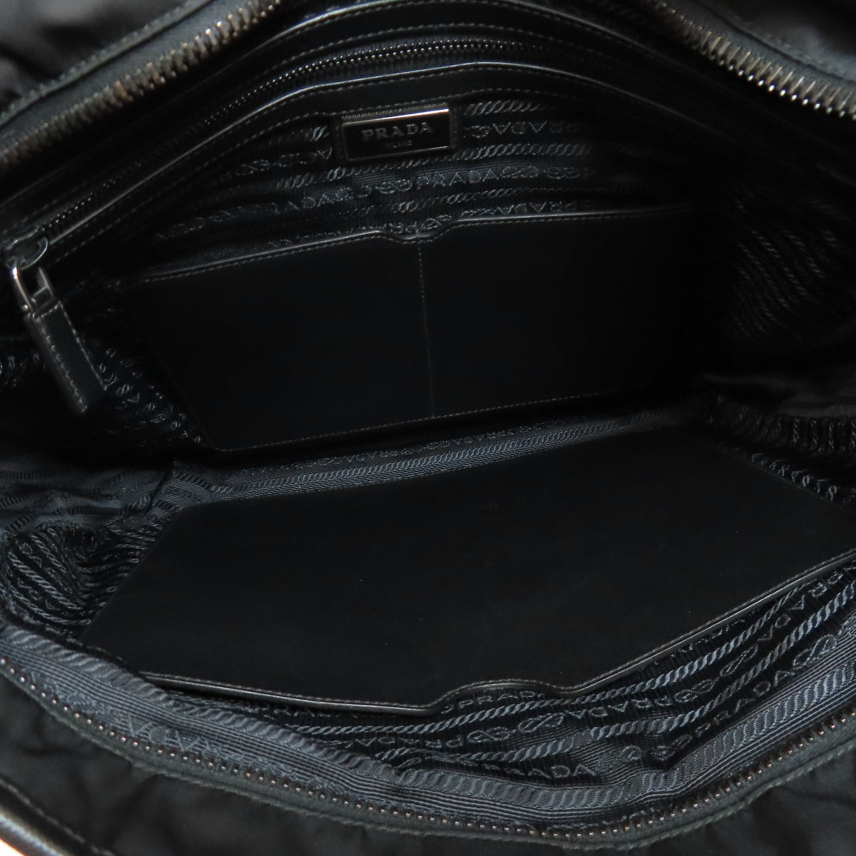 PRADA Business bag Nylon black logoMetal 2WAY mens Used Authentic