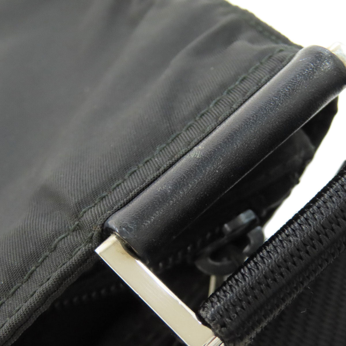 PRADA Shoulder Bag Nylon black Long shoulder Women Used Authentic