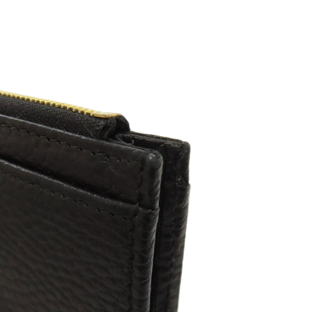 GUCCI Coin case 574804 leather black GG Marmont Double G Women Used Authentic