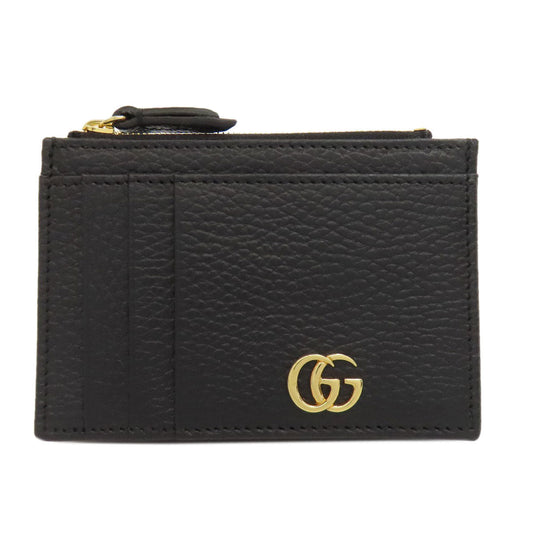 GUCCI Coin case 574804 leather black GG Marmont Double G Women Used Authentic