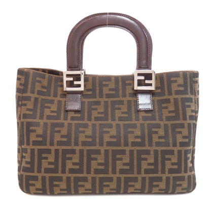 FENDI Handbag canvas Brown Zucca Pattern