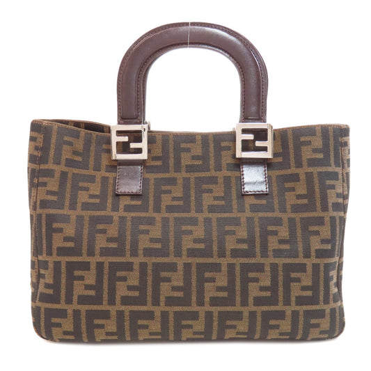 FENDI Handbag canvas Brown Zucca Pattern