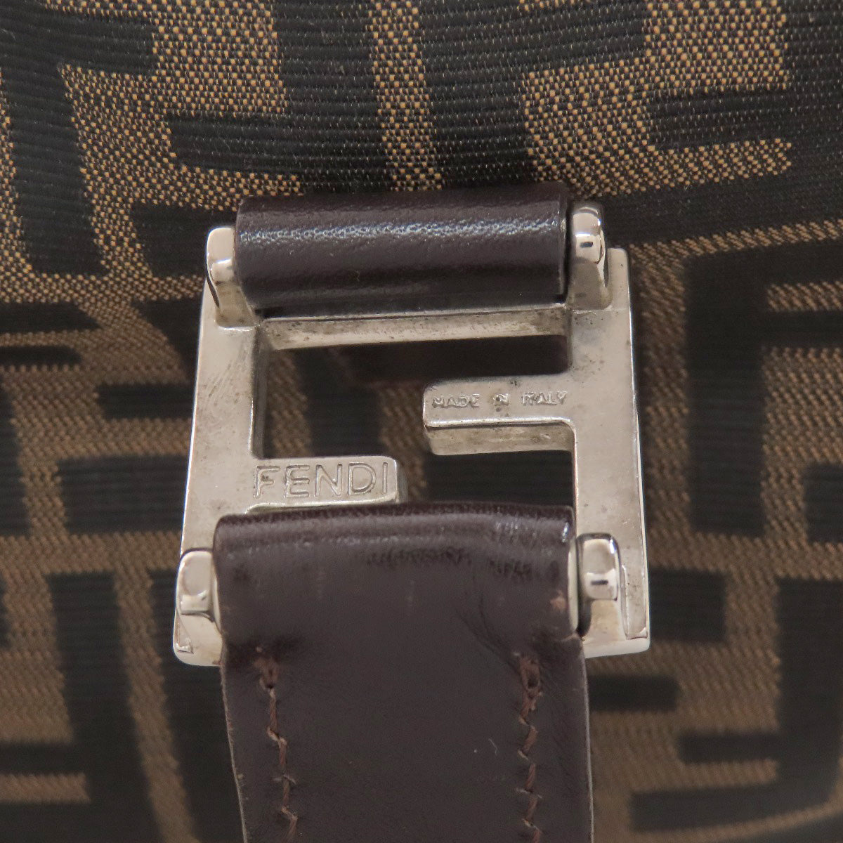 FENDI Handbag canvas Brown Zucca Pattern