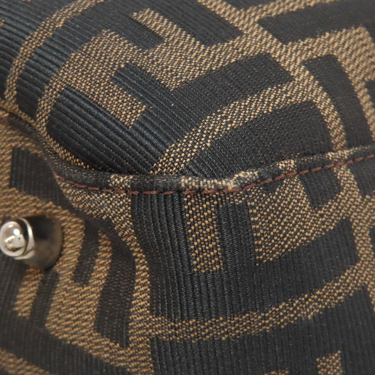 FENDI Handbag canvas Brown Zucca Pattern
