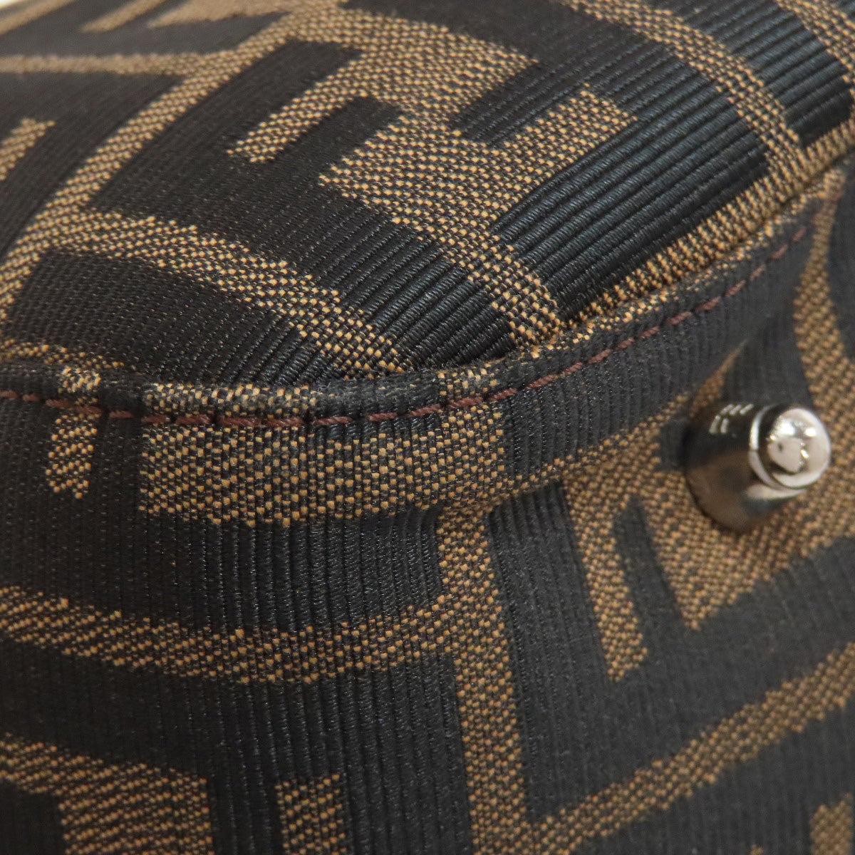 FENDI Handbag canvas Brown Zucca Pattern