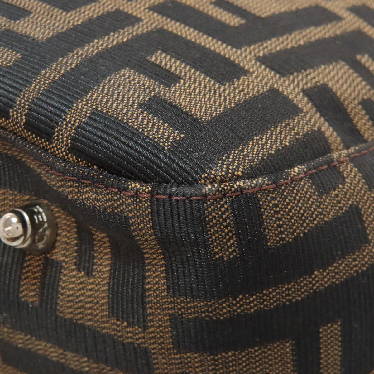 FENDI Handbag canvas Brown Zucca Pattern