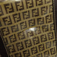 FENDI Tote Bag PVC Brown Zucca Pattern Women Used Authentic