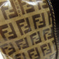 FENDI Tote Bag PVC Brown Zucca Pattern Women Used Authentic