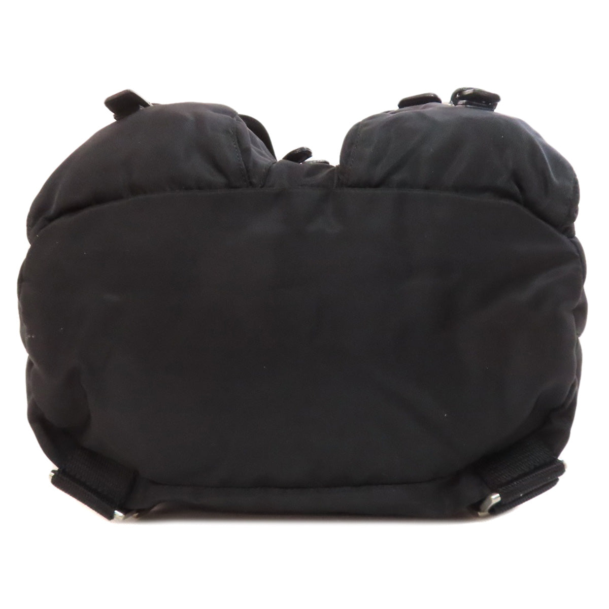 PRADA Backpack B6677F Nylon black logoMetal Women Used Authentic