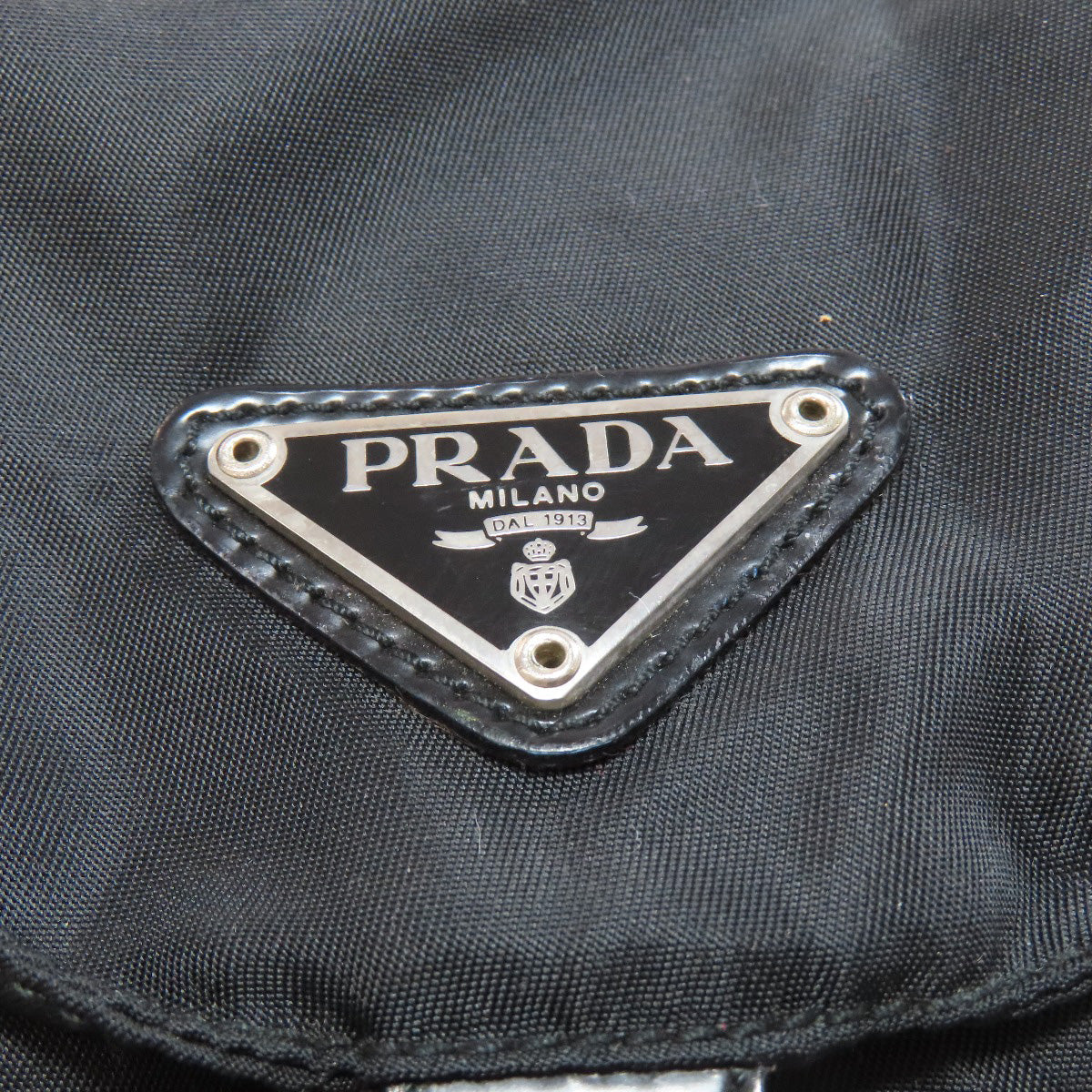 PRADA Backpack B6677F Nylon black logoMetal Women Used Authentic