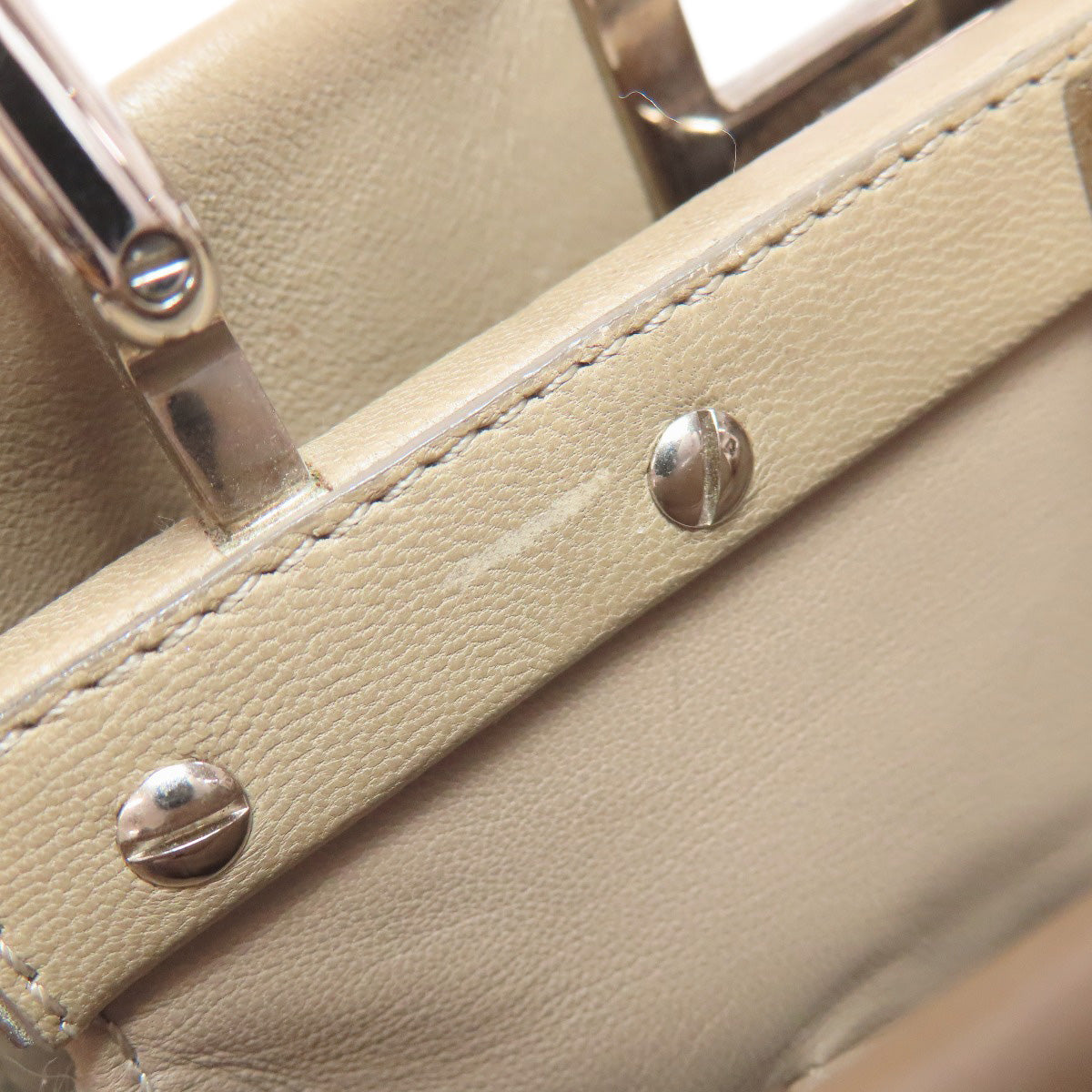 FENDI Handbag Calfskin Brown Peekaboo Mini 2WAY