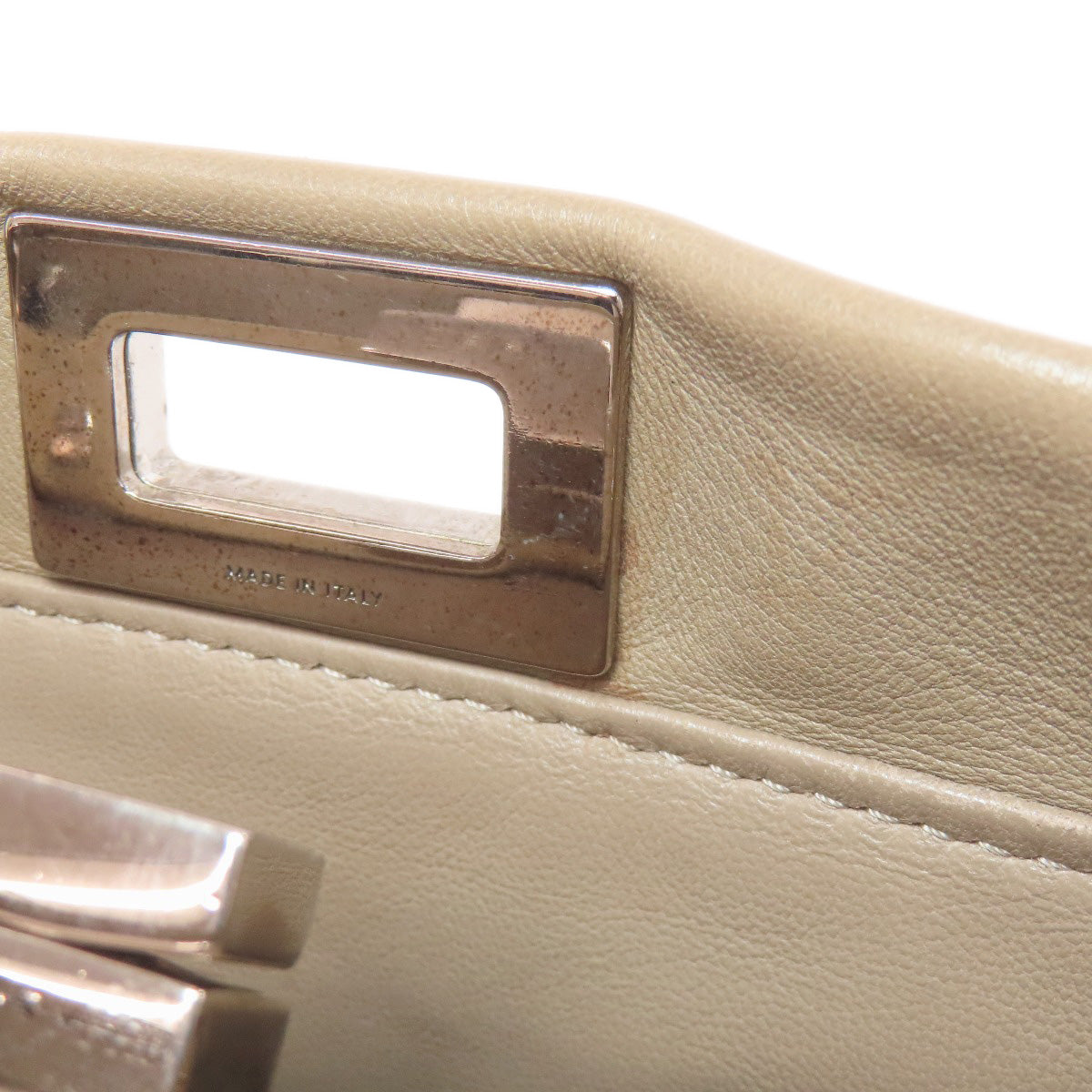FENDI Handbag Calfskin Brown Peekaboo Mini 2WAY