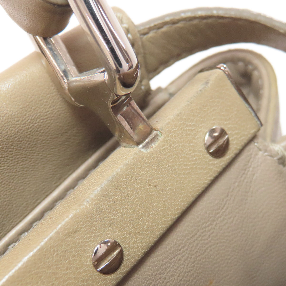FENDI Handbag Calfskin Brown Peekaboo Mini 2WAY