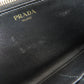 PRADA Long Wallet Purse leather black Zip Around Women Used Authentic