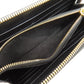 PRADA Long Wallet Purse leather black Zip Around Women Used Authentic