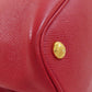 PRADA Tote Bag Safiano Red logo Women Used Authentic