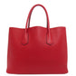 PRADA Tote Bag Safiano Red logo Women Used Authentic