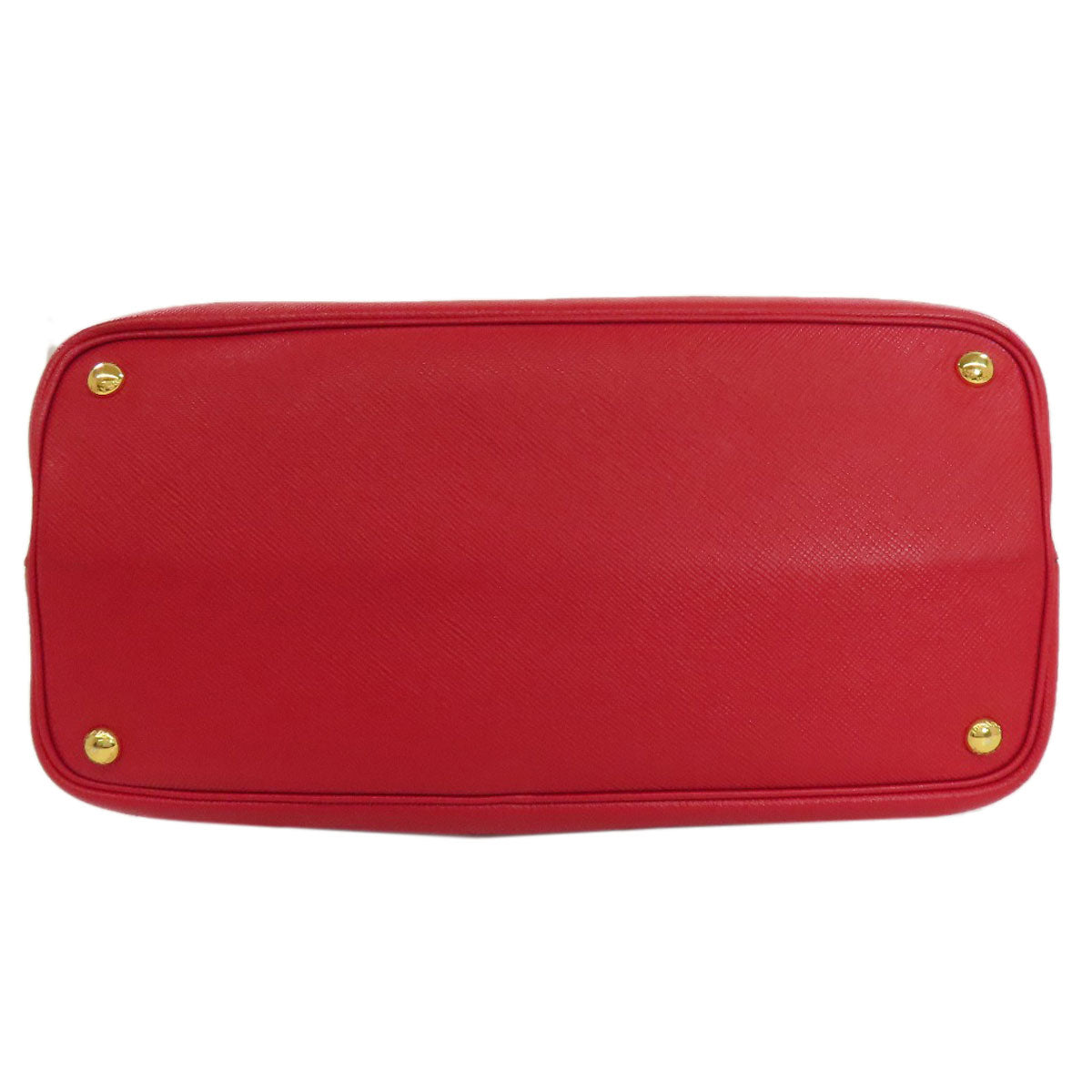PRADA Tote Bag Safiano Red logo Women Used Authentic