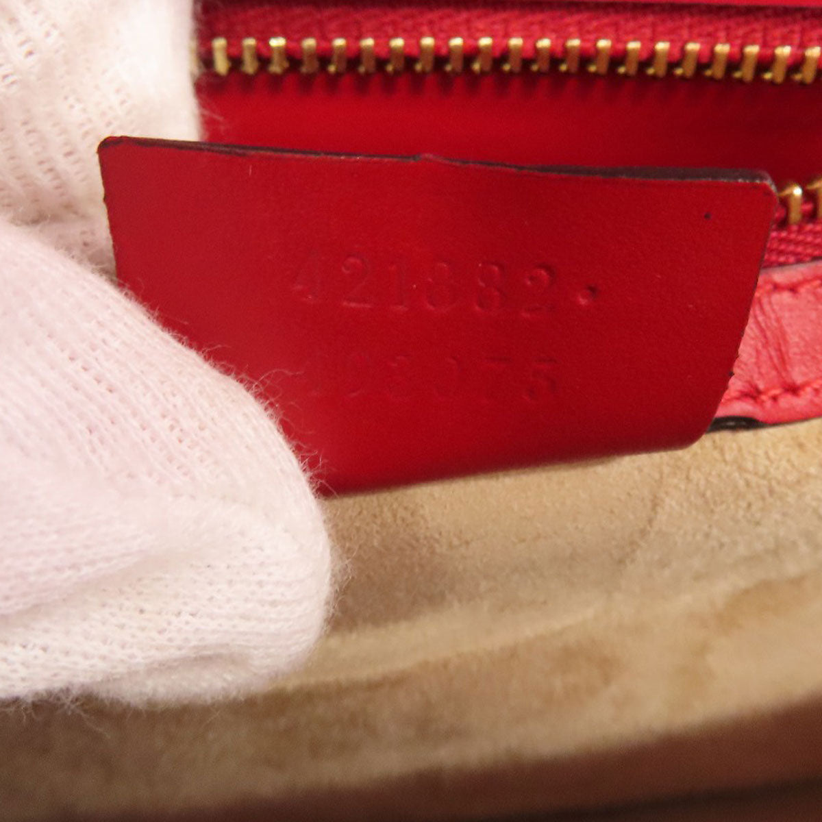 GUCCI Shoulder Bag 421882 Calfskin Red Silvi