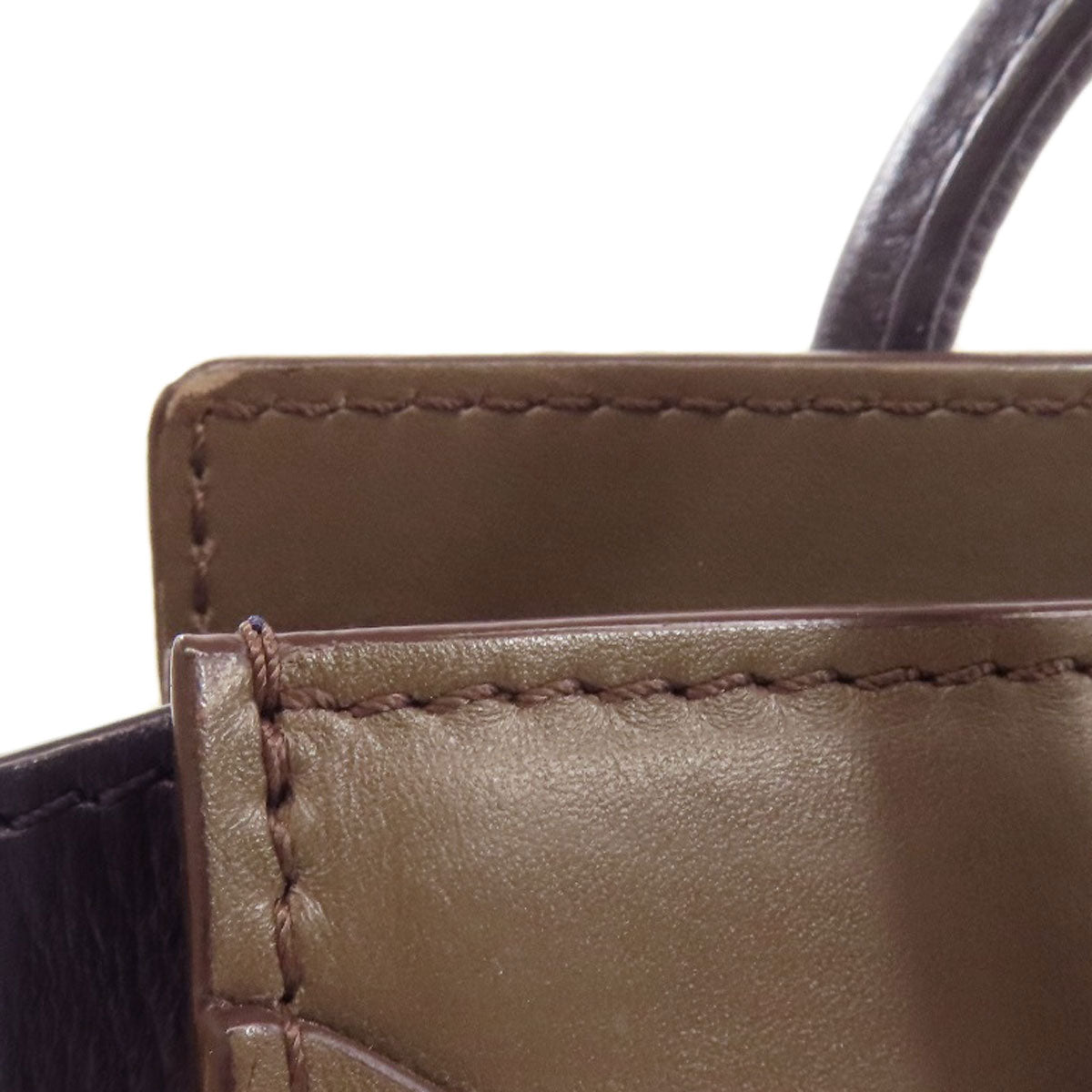 CELINE Handbag Calfskin Brown Luggage nano 2 WAY Women Used Authentic