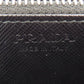 PRADA Long Wallet Purse leather black logoMetal Women Used Authentic