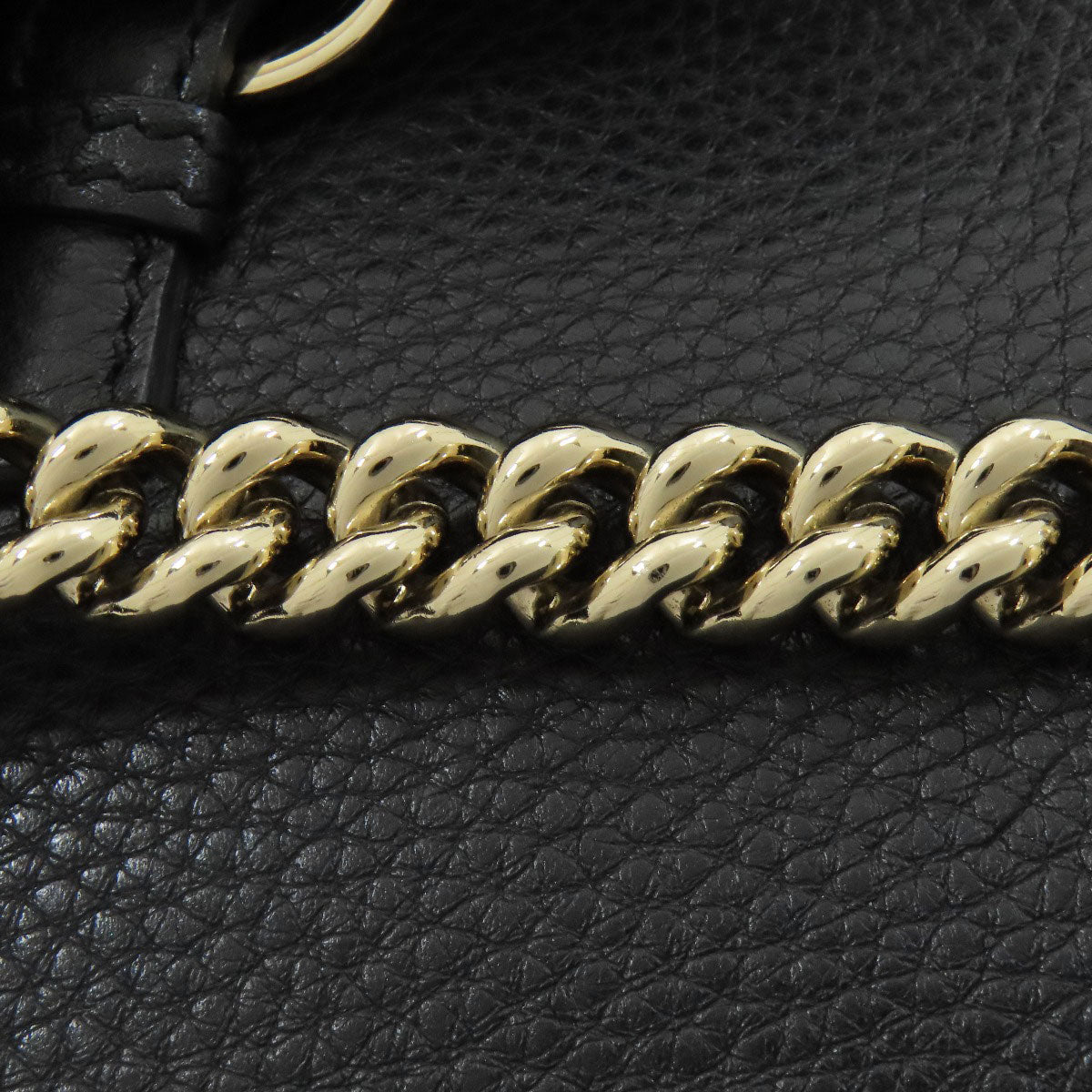 GUCCI Shoulder Bag 295408 leather black one belt horsebit Women Used Authentic